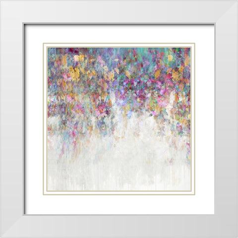 Cascading II White Modern Wood Framed Art Print with Double Matting by Robbins, Nikki