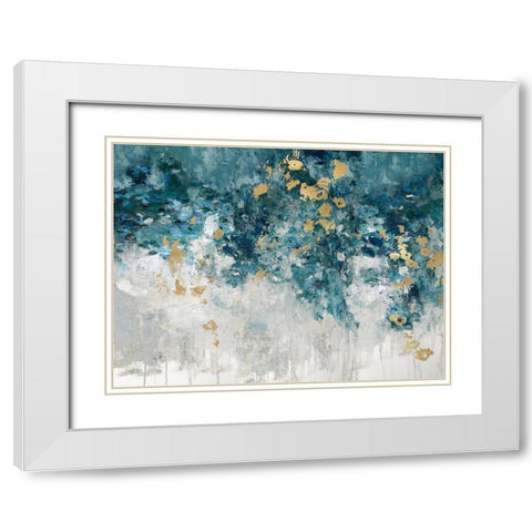Charmed Teal White Modern Wood Framed Art Print with Double Matting by Robbins, Nikki