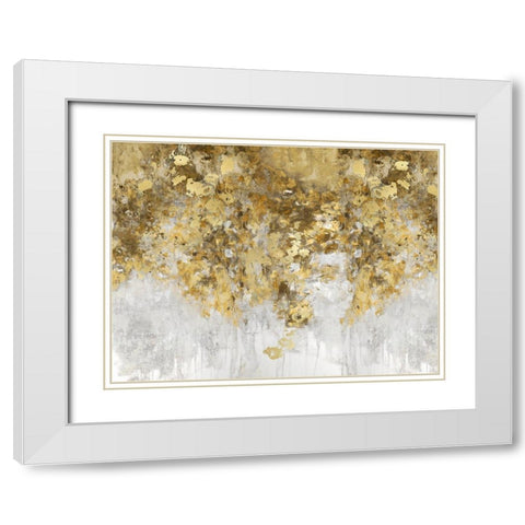 Charmed Amber and Gold White Modern Wood Framed Art Print with Double Matting by Robbins, Nikki
