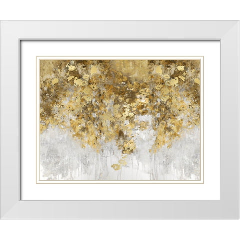 Charmed Amber and Gold White Modern Wood Framed Art Print with Double Matting by Robbins, Nikki