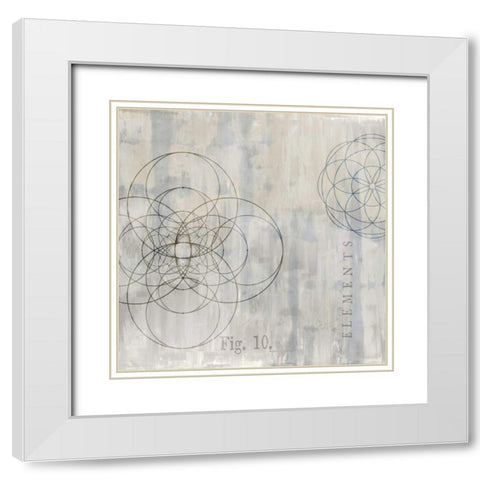 Geometrie II White Modern Wood Framed Art Print with Double Matting by Jeffries, Oliver