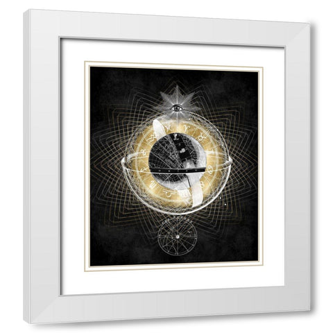 Zodiac Sphere IV White Modern Wood Framed Art Print with Double Matting by Jeffries, Oliver