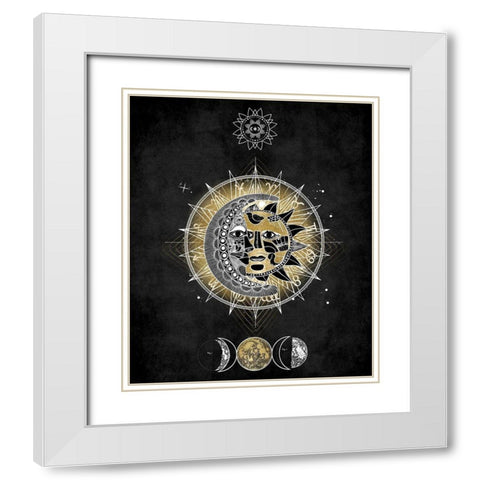 Moon and Sun II White Modern Wood Framed Art Print with Double Matting by Jeffries, Oliver