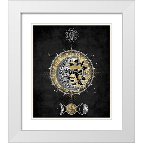Moon and Sun II White Modern Wood Framed Art Print with Double Matting by Jeffries, Oliver