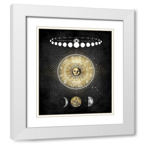 Zodiac Sun II White Modern Wood Framed Art Print with Double Matting by Jeffries, Oliver