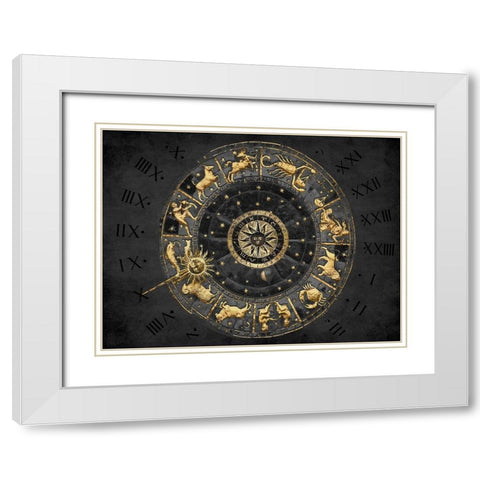 Zodiac Calendar II White Modern Wood Framed Art Print with Double Matting by Jeffries, Oliver