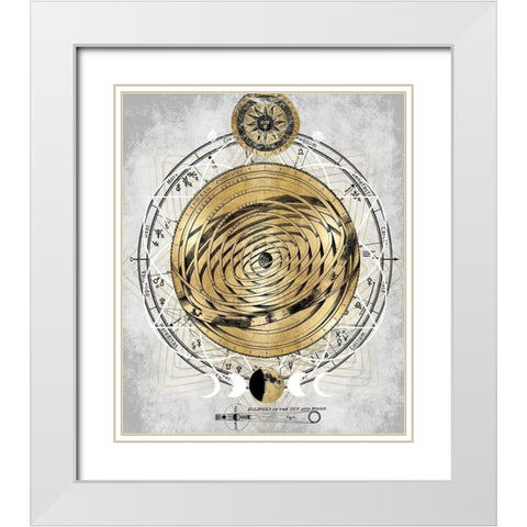 Zodiac Sphere I White Modern Wood Framed Art Print with Double Matting by Jeffries, Oliver