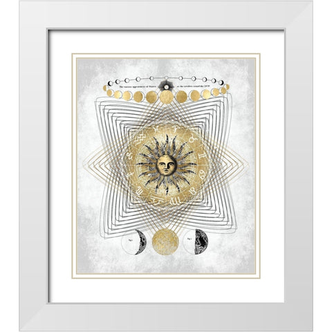 Zodiac Sun I White Modern Wood Framed Art Print with Double Matting by Jeffries, Oliver
