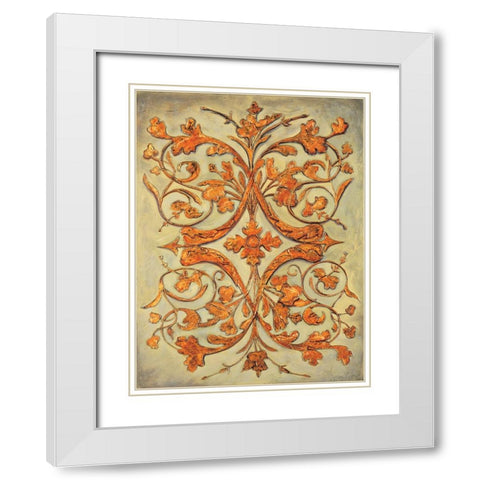 Ornamental Scroll II White Modern Wood Framed Art Print with Double Matting by Segovia, Pablo
