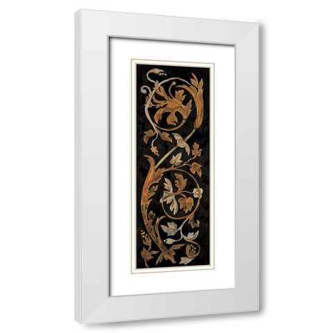 Classic Scroll II White Modern Wood Framed Art Print with Double Matting by Segovia, Pablo