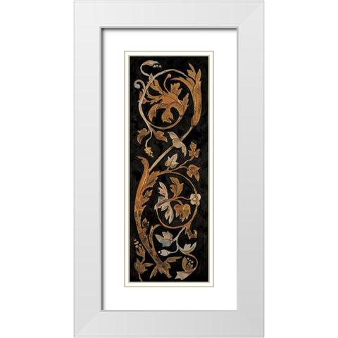 Classic Scroll II White Modern Wood Framed Art Print with Double Matting by Segovia, Pablo