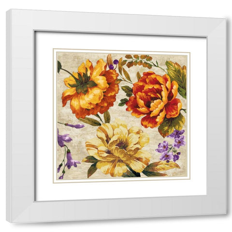 Brilliant Bloom II White Modern Wood Framed Art Print with Double Matting by Davis, Pamela