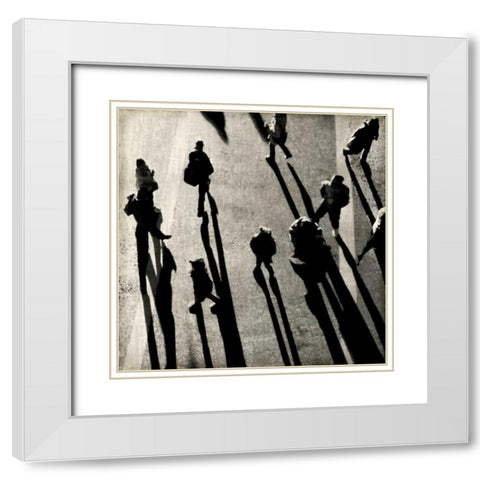 Pedestrian I White Modern Wood Framed Art Print with Double Matting by English, Paul