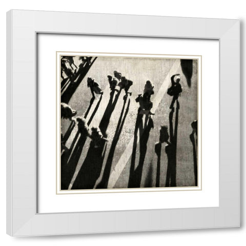 Pedestrian II White Modern Wood Framed Art Print with Double Matting by English, Paul