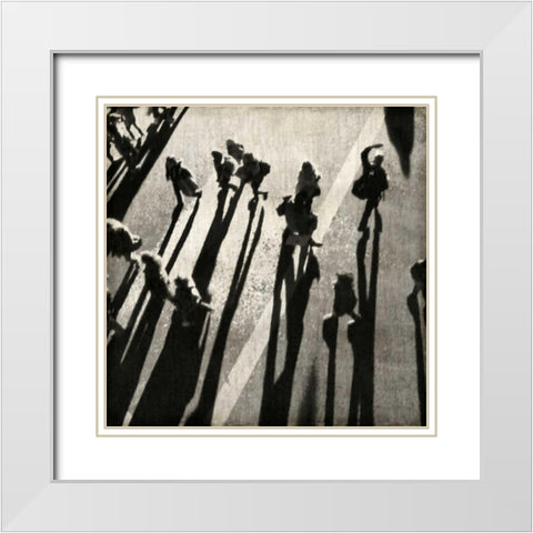 Pedestrian II White Modern Wood Framed Art Print with Double Matting by English, Paul