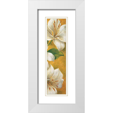 Concert de lys III White Modern Wood Framed Art Print with Double Matting by Viollet, Pierre