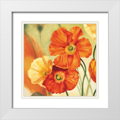 Champs de coquelicots I White Modern Wood Framed Art Print with Double Matting by Viollet, Pierre