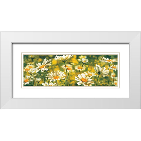 Melodie de marguerites White Modern Wood Framed Art Print with Double Matting by Viollet, Pierre