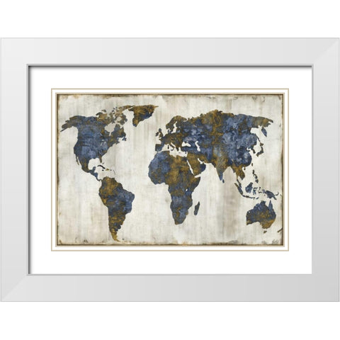 The World I White Modern Wood Framed Art Print with Double Matting by Brennan, Russell