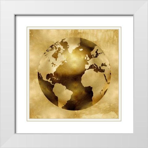 Golden Globe White Modern Wood Framed Art Print with Double Matting by Brennan, Russell