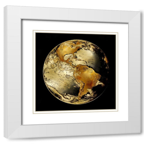 World Turning IV White Modern Wood Framed Art Print with Double Matting by Brennan, Russell