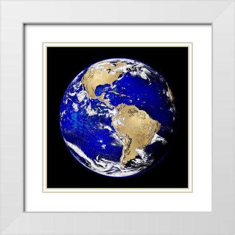World Turning V White Modern Wood Framed Art Print with Double Matting by Brennan, Russell