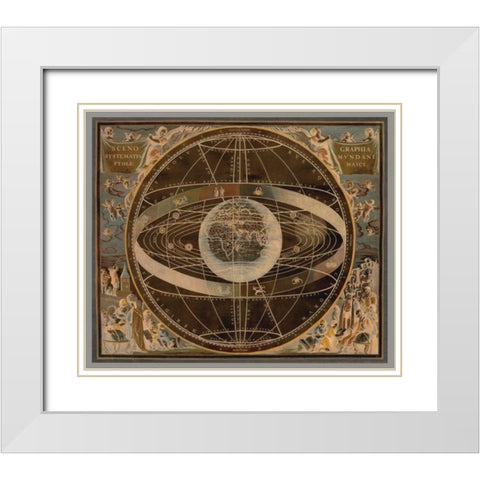 Celestial II White Modern Wood Framed Art Print with Double Matting by Brennan, Russell