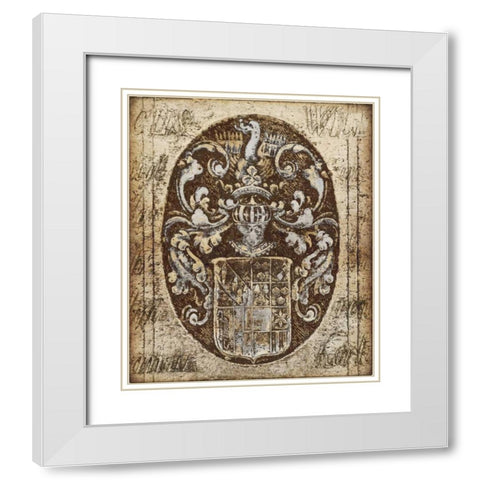 Coat of Arms I White Modern Wood Framed Art Print with Double Matting by Brennan, Russell