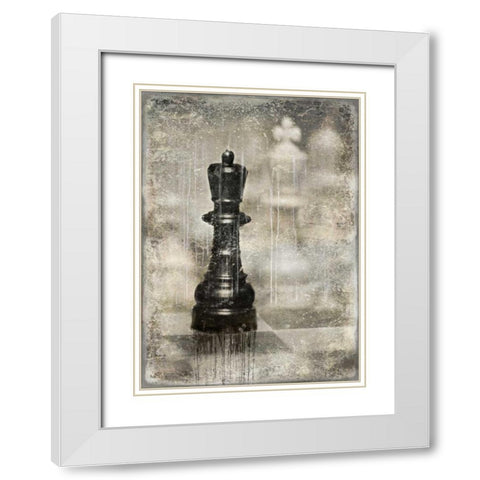Checkmate I White Modern Wood Framed Art Print with Double Matting by Brennan, Russell