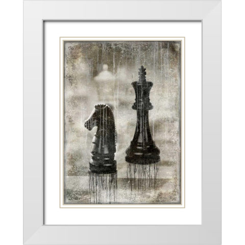 Checkmate II White Modern Wood Framed Art Print with Double Matting by Brennan, Russell