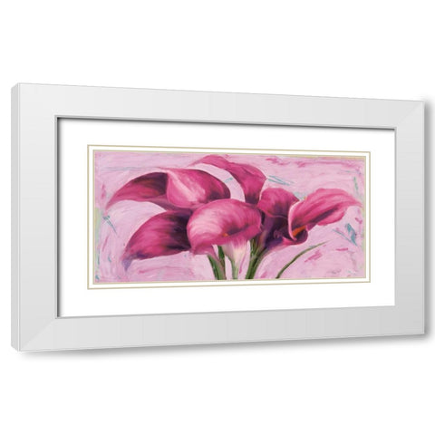 Purple Callas White Modern Wood Framed Art Print with Double Matting by Sadler, Robin
