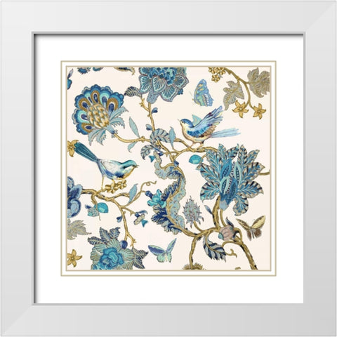 Passing Through - Teal I White Modern Wood Framed Art Print with Double Matting by Campbell, Renee