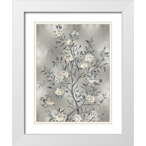 Chinoiserie III White Modern Wood Framed Art Print with Double Matting by Campbell, Renee