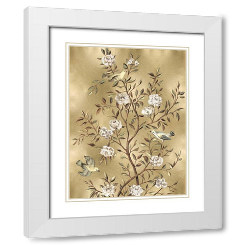 Chinoiserie in Gold III White Modern Wood Framed Art Print with Double Matting by Campbell, Renee