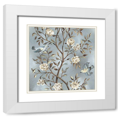 Chinoiserie in Silver II White Modern Wood Framed Art Print with Double Matting by Campbell, Renee