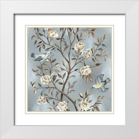Chinoiserie in Silver II White Modern Wood Framed Art Print with Double Matting by Campbell, Renee