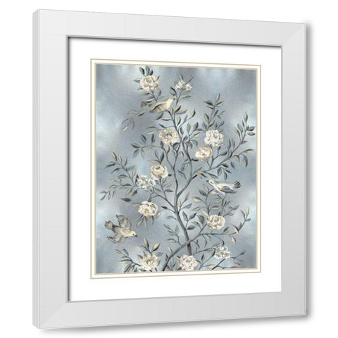 Chinoiserie in Silver III White Modern Wood Framed Art Print with Double Matting by Campbell, Renee