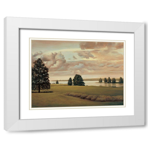 Lakeside I White Modern Wood Framed Art Print with Double Matting by Dunahay, Richard