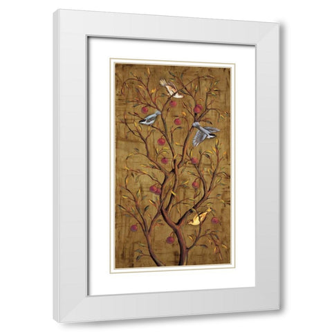 Plum Tree Panel III White Modern Wood Framed Art Print with Double Matting by Jimenez, Rodolfo
