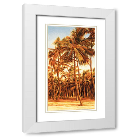 Island Sunset I White Modern Wood Framed Art Print with Double Matting by Jimenez, Rodolfo