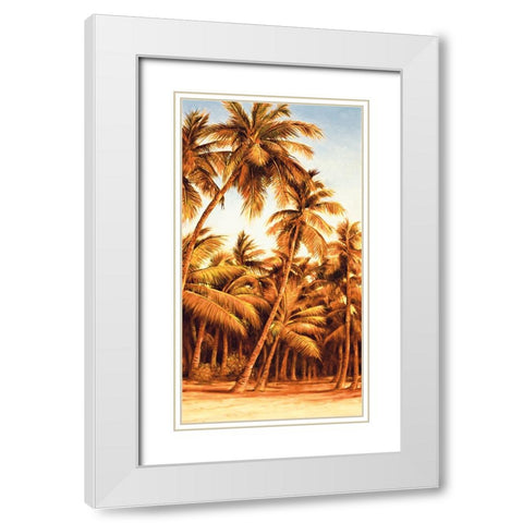 Island Sunset II White Modern Wood Framed Art Print with Double Matting by Jimenez, Rodolfo