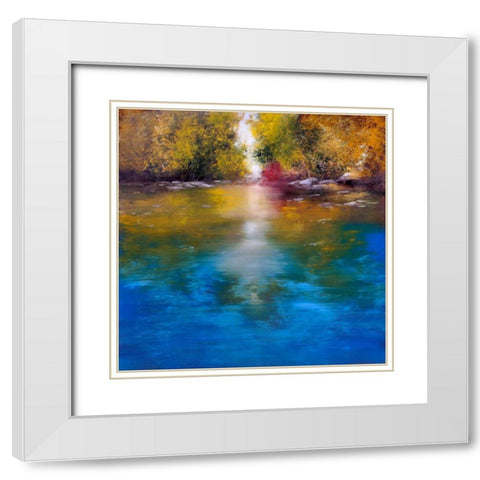 Blue Haven White Modern Wood Framed Art Print with Double Matting by Di Scenza, Ron