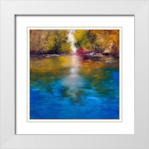 Blue Haven White Modern Wood Framed Art Print with Double Matting by Di Scenza, Ron