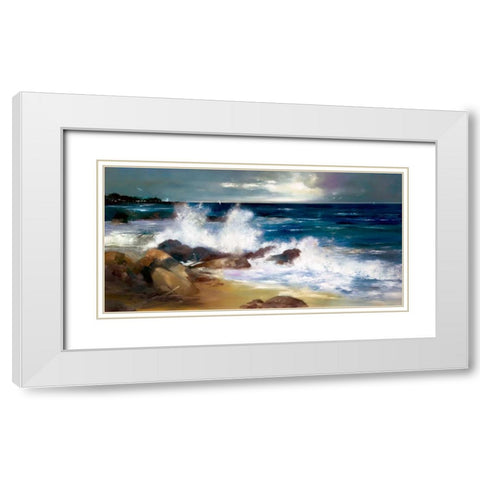 At the Shoreline White Modern Wood Framed Art Print with Double Matting by Di Scenza, Ron