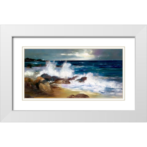At the Shoreline White Modern Wood Framed Art Print with Double Matting by Di Scenza, Ron