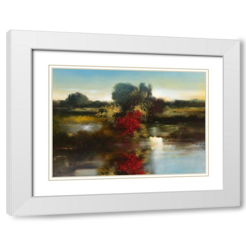 Red River White Modern Wood Framed Art Print with Double Matting by Di Scenza, Ron