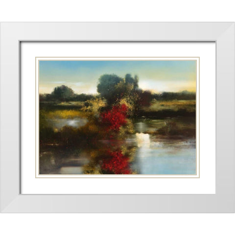 Red River White Modern Wood Framed Art Print with Double Matting by Di Scenza, Ron