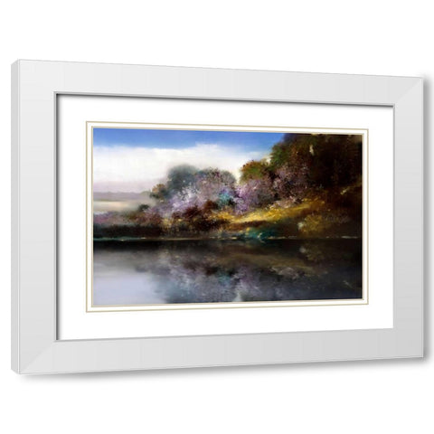 Still Waters White Modern Wood Framed Art Print with Double Matting by Di Scenza, Ron