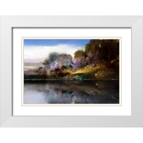 Still Waters White Modern Wood Framed Art Print with Double Matting by Di Scenza, Ron