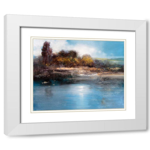 The Lake White Modern Wood Framed Art Print with Double Matting by Di Scenza, Ron